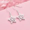 925 Sterling Silver AAA Zircon Star Earrings Wedding Jewelry