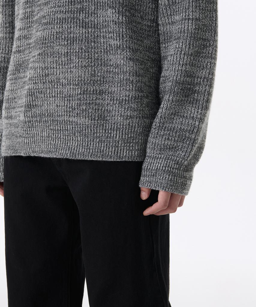 MUSINSA STANDARD Mixed Yarn Crew Neck Knit [Melange Gray]
