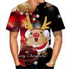 Christmas Elk 3D Print T Shirt For Men X'mas Harajuku Streetwear Fashion O-neck Short Sleeve Tops New Year Gift Oversized T-shirts