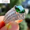 Винтажное высококачественное женское кольцо на палец с великолепным зеленым цирконием, благородные ювелирные изделия для вечеринок, блестящий изысканный подарок на годовщину