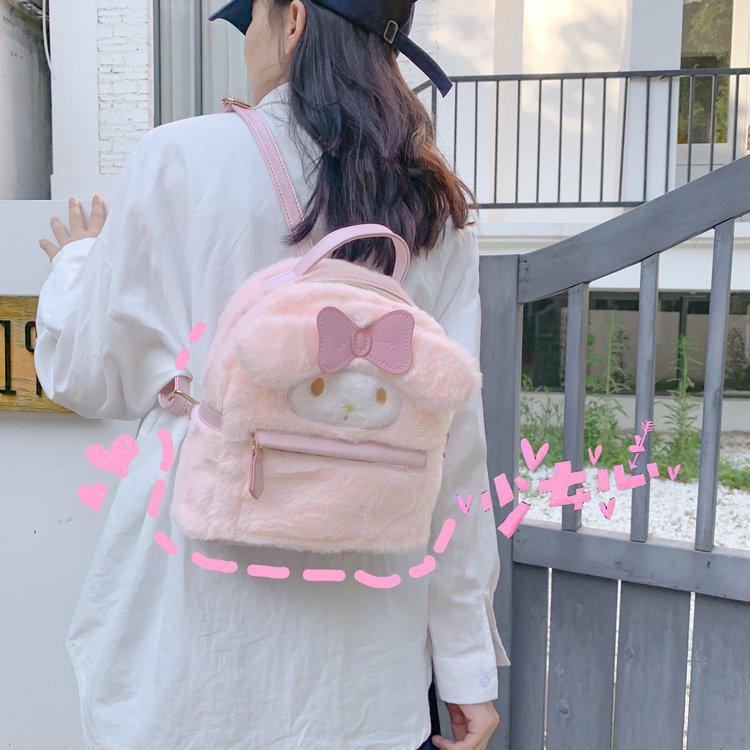 Schoolbag Plush Backpack Japanese Cartoon Yugui Dog Big Ear Dog Melody Bag Lolita Soft Girl Small Backpack School Bag