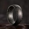 Кольцо с текстурой дамасской стали 8 мм с узором роста для мужчин, 2024.