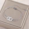 Cazador Geometric Double Circles Charm Bracelets Stainless Steel Jewelry Clear Zircon Women's Hand Bracelet Birthday Gift 2026