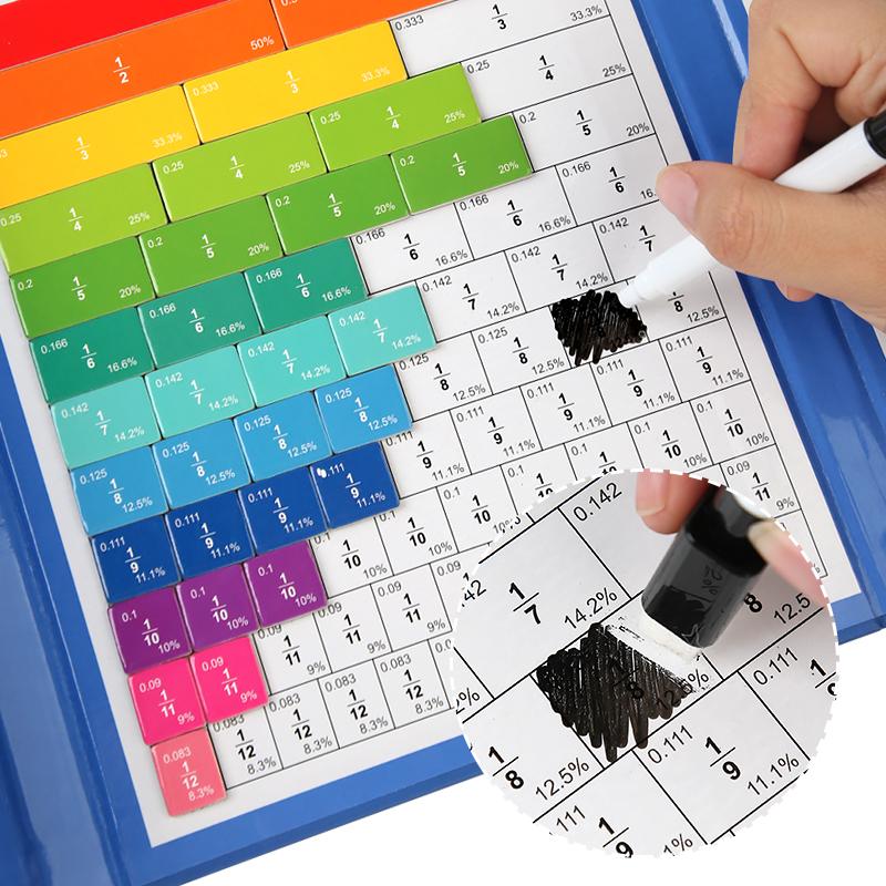 Магнитная дробь, обучающая математическая игрушка, Монтессори, обучающие пособия по арифметике, деревянная книга, развивающие игрушки для детей, Рождественский подарок