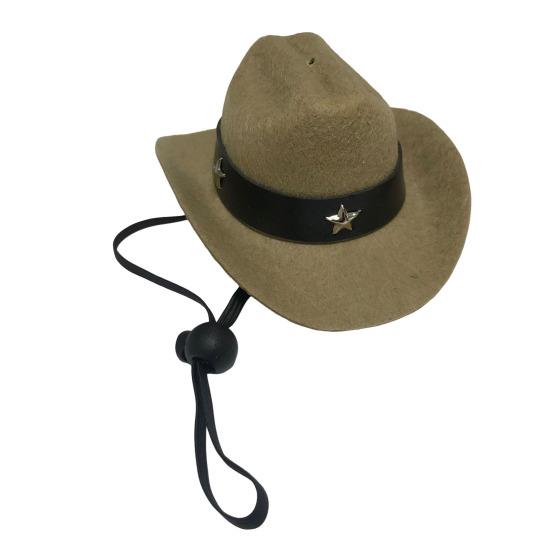 Шляпа ковбоя для питомца, регулируемый мини-костюм ковбоя с ремешком на подбородке для вечеринок на Хэллоуин, Рождество