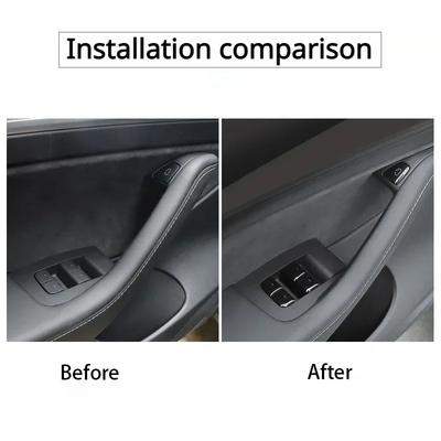 Для Tesla Model 3 Y 11 шт. Наклейка на кнопку открытия двери Накладка на переключатель стеклоподъемника Защитная отделка из смолы Аксессуары для интерьера автомобиля 2025