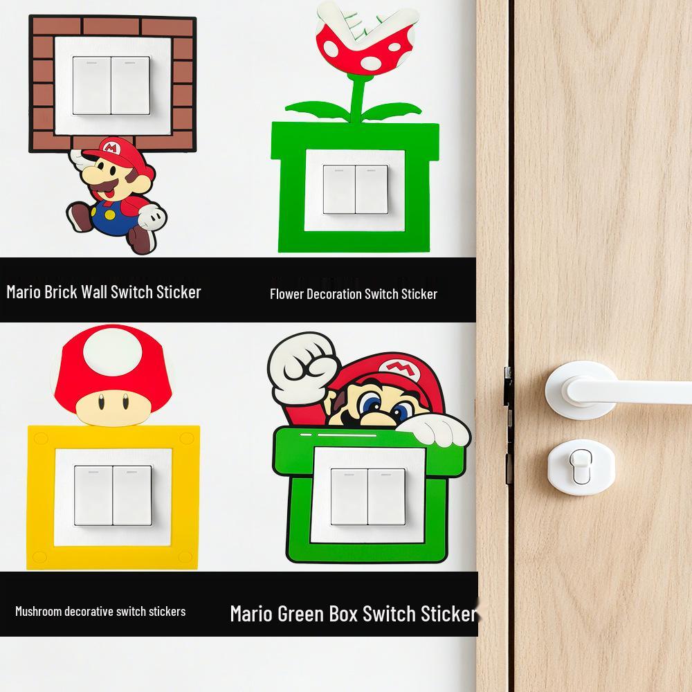 Наклейка на выключатель света в стиле Super Mario: Стиль кухни и спальни