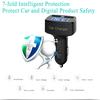 Автомобильное зарядное устройство 4 в 1, быстрая зарядка 3,1 А, двойной USB-дисплей, ЖК-дисплей с датчиком температуры/напряжения/тока, адаптером-тестером, цифровой дисплей
