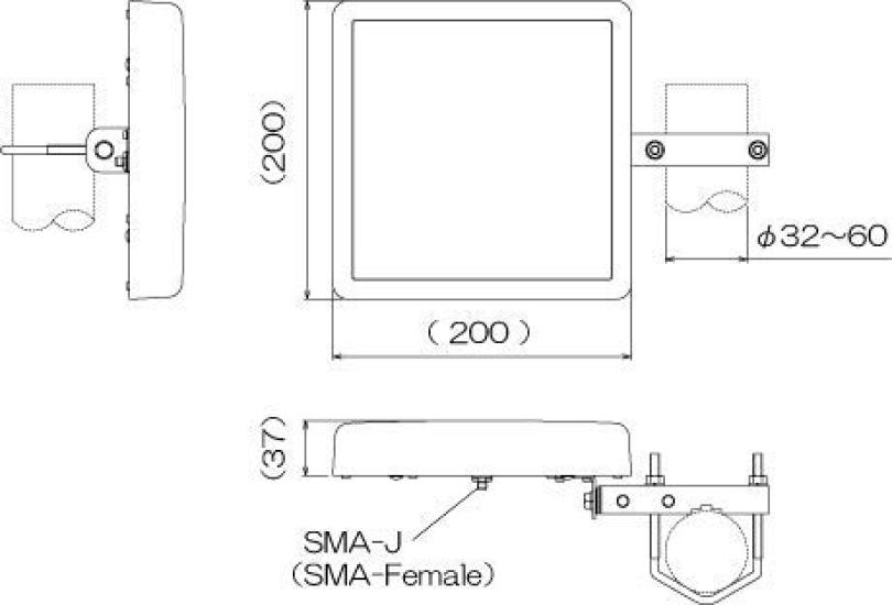 Antenna Technology Patch type planar antenna 4 patches 14dBi 2400~2500MHz SMA-J PAT214S-24