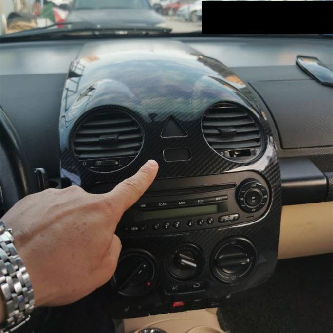 Для VW Beetle 2001 ~ 2011 детали из глубокого углеродного волокна салон автомобиля центральная консоль крышка панели чехол наклейка украшение