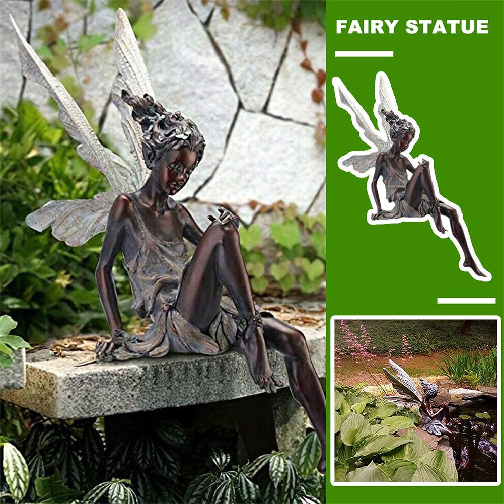 Статуя Феи Скульптура Сад Ландшафтный Дизайн Двора Искусство Статуя Из Смолы На Открытом Воздухе Сидящая Скульптура Ангела Турек V2B7
