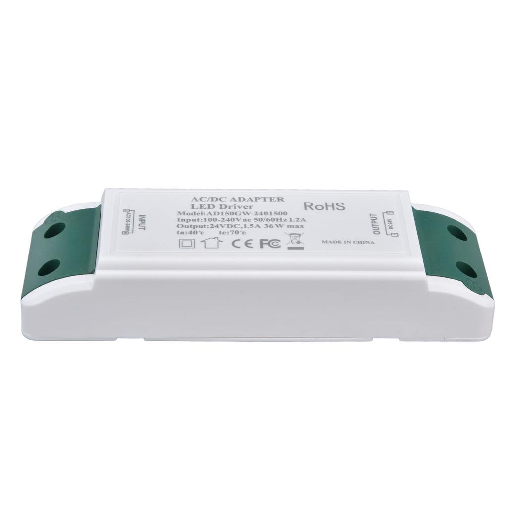LED Driver 24V DC 1.5A 36W LED Power Supply Constant Current 24V Transformer AC100‑240V