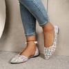 Классические однотонные туфли с боковым вырезом Французский стиль Темперамент Остроносые туфли на плоской подошве