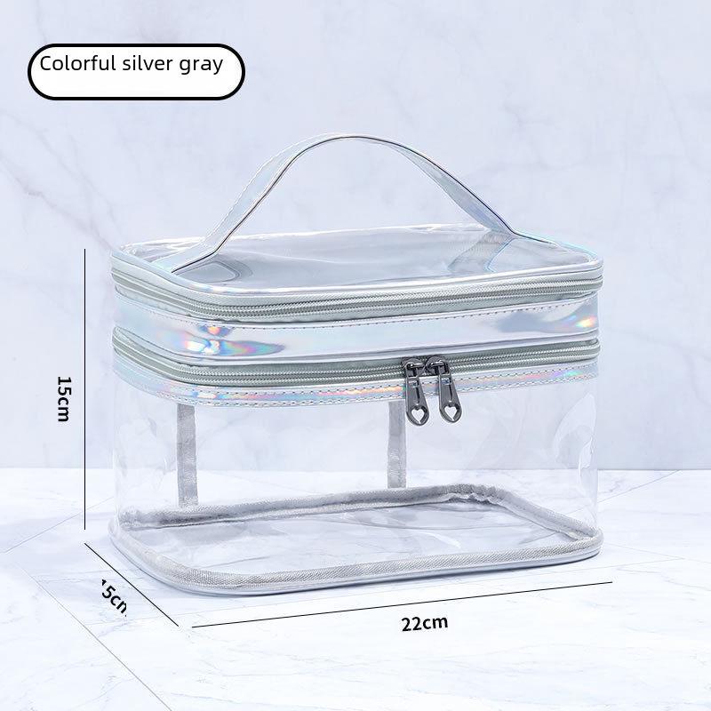 Большая вместительная водонепроницаемая двухслойная косметичка с разделением для сухого/влажного хранения для путешествий