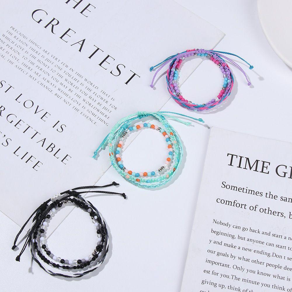 Handmade Charm Design Muti-layer Bracelets Hand Woven Bracelets Fashion Jewelry Beads Bracelet