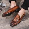 Мужские модные лоферы с кисточками, свадебная вечеринка, мужская повседневная деловая кожаная обувь, мужские классические ретро-балетки в британском стиле