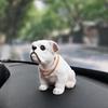 Bulldog Shaking His Head Doll Resin Simulation Dog Toy Dashboard Decoration Car Ornaments Cute Girl Car Accessories