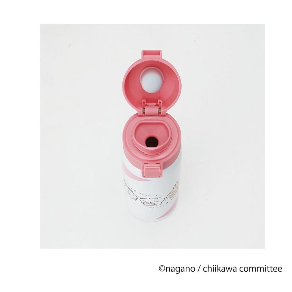 Бутылка-кружка Skater 480 мл из нержавеющей стали для воды Chikawa One Touch Open Thermal/Cold STOT5-A