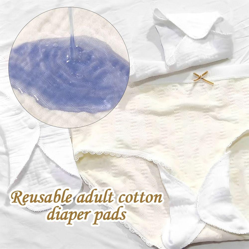 Cotton Adult Diaper Washable Period Panty Liners Durable Monthly Absorbent Menstrual