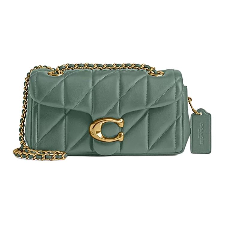 COACH Tabby Leather Shoulder Bag Small Women's Gray Green CP149-B4SG