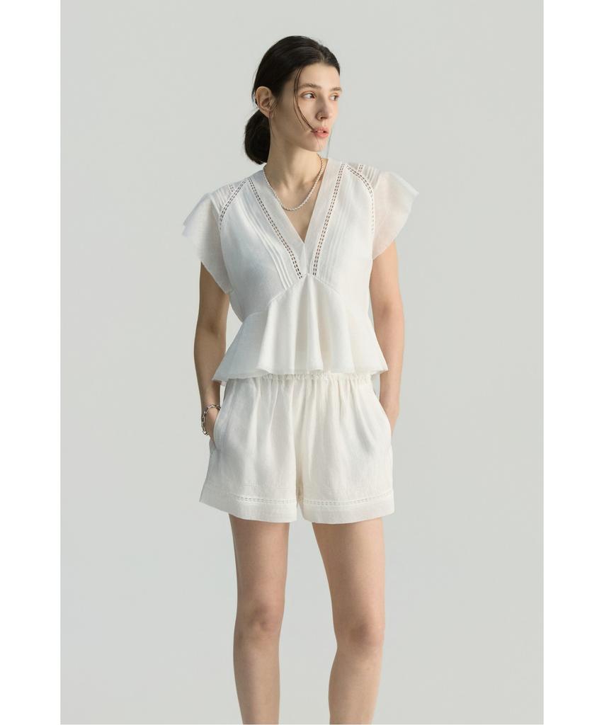 IROWOMEN Daviniaspe Lace Panel Banding Shorts Iopom26107Ivx