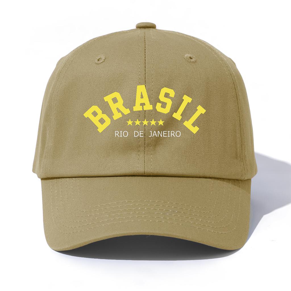 1 шт. Бейсболка с принтом BRASIL для взрослыхМинималистичный Ретро Стиль Повседневная Мягкая Регулируемая Кепка ПапыИдеально В Качестве Подарка