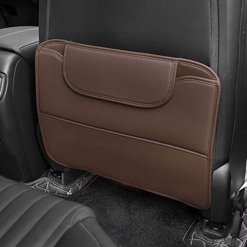 PU Leather Car Anti-kick Pad Auto Seat Back Organizer Storage Bag Car Backseat Anti Scratch Protector Pads With Cover