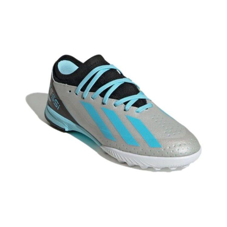 Adidas Детские кроссовки X Crazyfast Messi.3 TF J Infinito Pack серебристо-серебристый-металлик Bliss-Blue IE4073