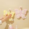 High Value Butterfly Hanging Hand Towel Coral Fleece Cartoon Styled Thick Soft Ultra Absorbent Ideal For Kitchen And Bathroom