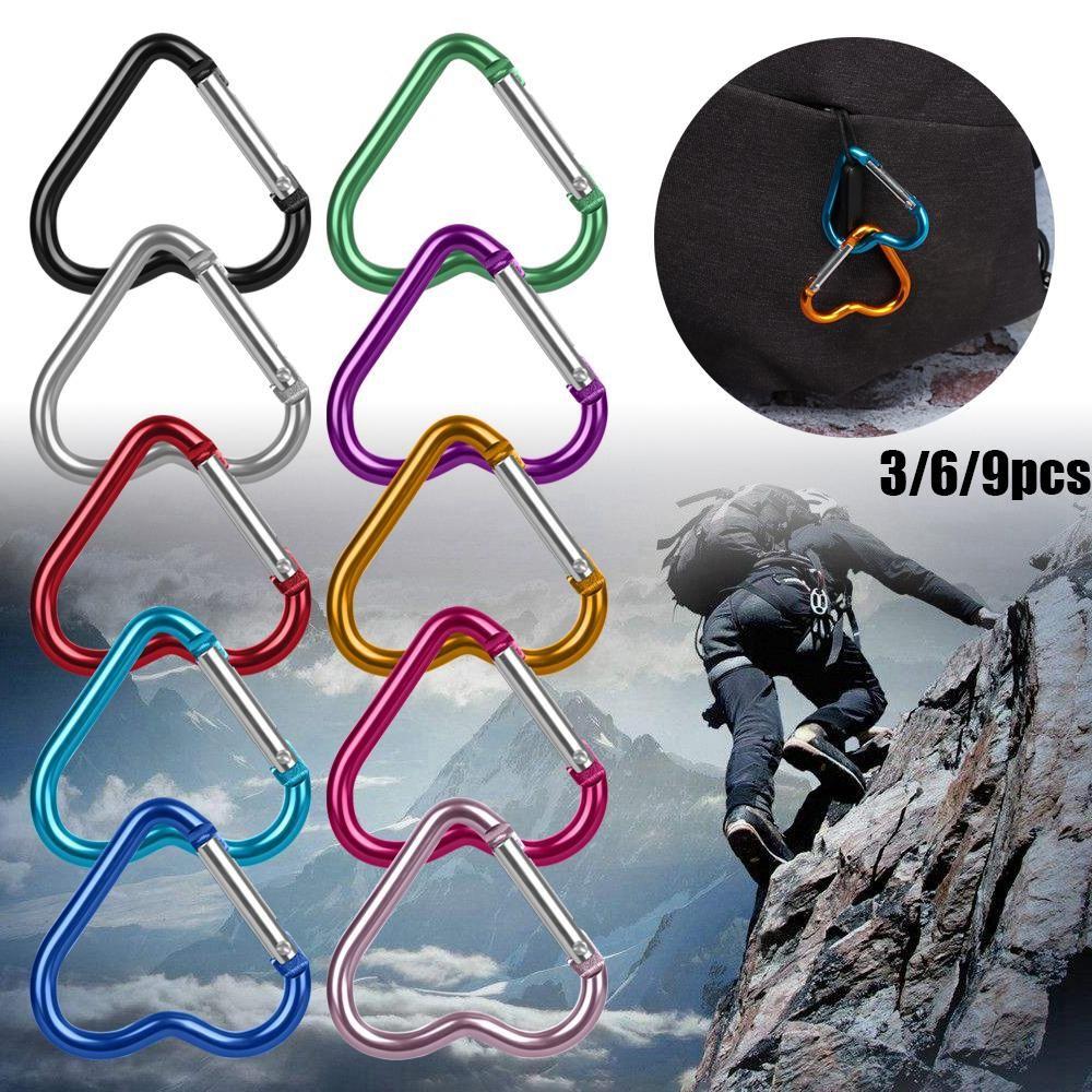 Hanging Outdoor Camping Tool Aluminum Carabiner Heart-shaped Buckles Keyring Hook Keychain Clip