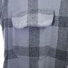 VINTAGE 50s Open collar check Long sleeve Open collar shirt M Gray Men's Used
