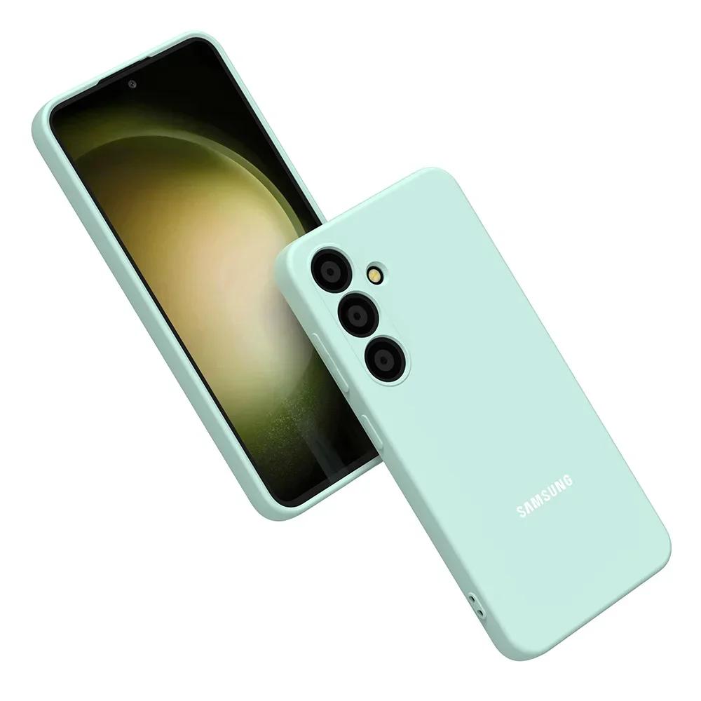 Для Samsung Galaxy S25 S25Plus S25Ultra S25Edge S24 S23 S22 S21 FE Ultra Чехол Мягкий Жидкий Силикон Ударопрочный Задняя Крышка Телефона