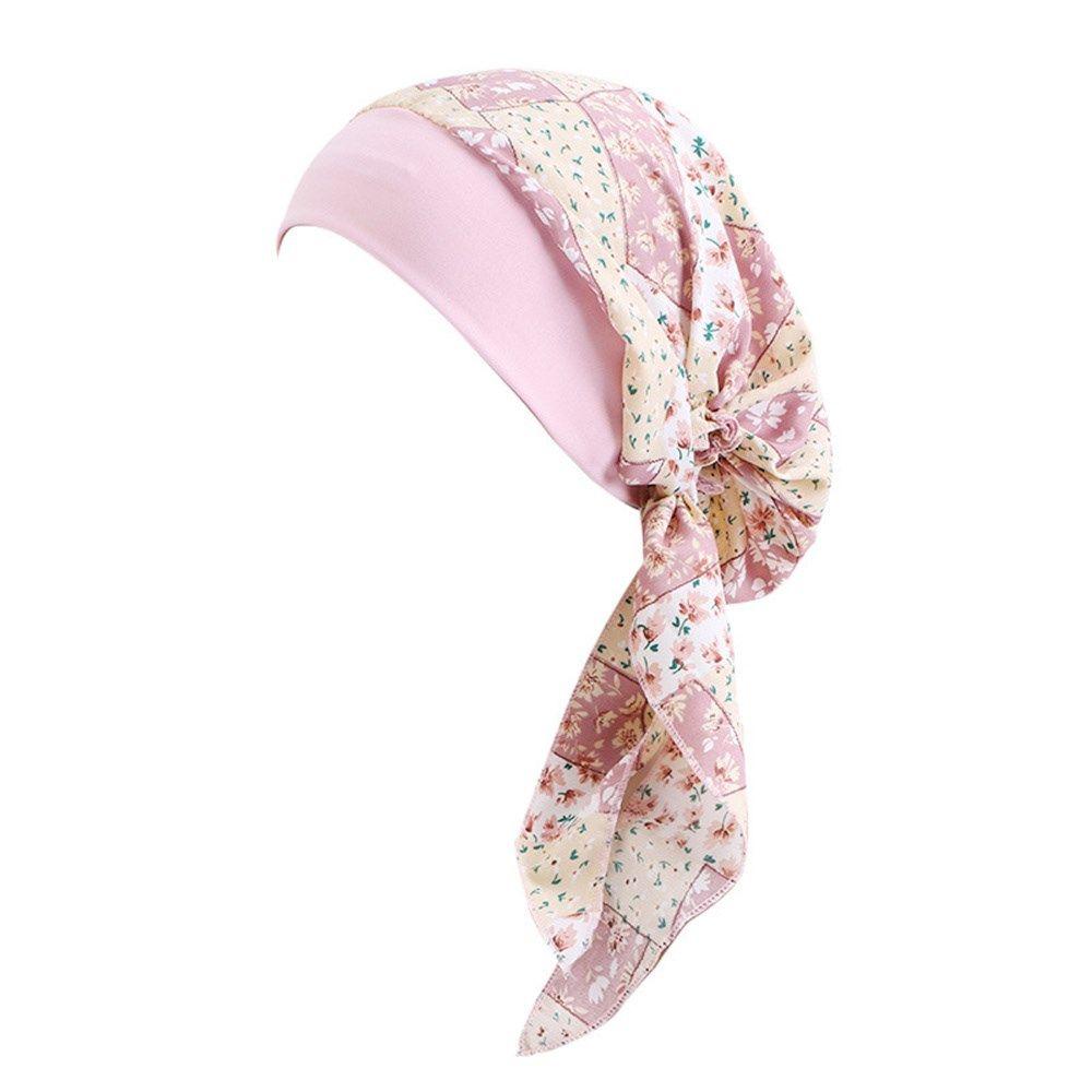 Women Pre-Tied Headwear Chemo Hat Hair Loss Cap Turban Hat Cancer Head Scarf Muslim Hijab