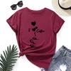 I Heart Coffee Cotton T-Shirt Short Sleeve Round Neck Women 2d Print Tops