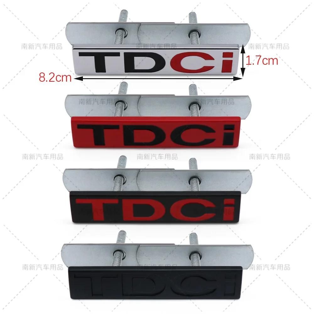 pbhsg2 3D Metal TDCI Letters Car Front Grille Hood Emblem Badge Decals For Ford Kuga Explorer Transit Accessories