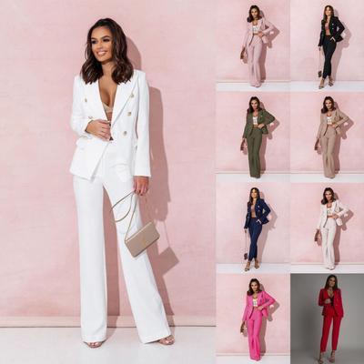 Женский деловой костюм Двубортный офисный пиджак Костюм Профессиональный женский костюм Костюм из 2 предметов