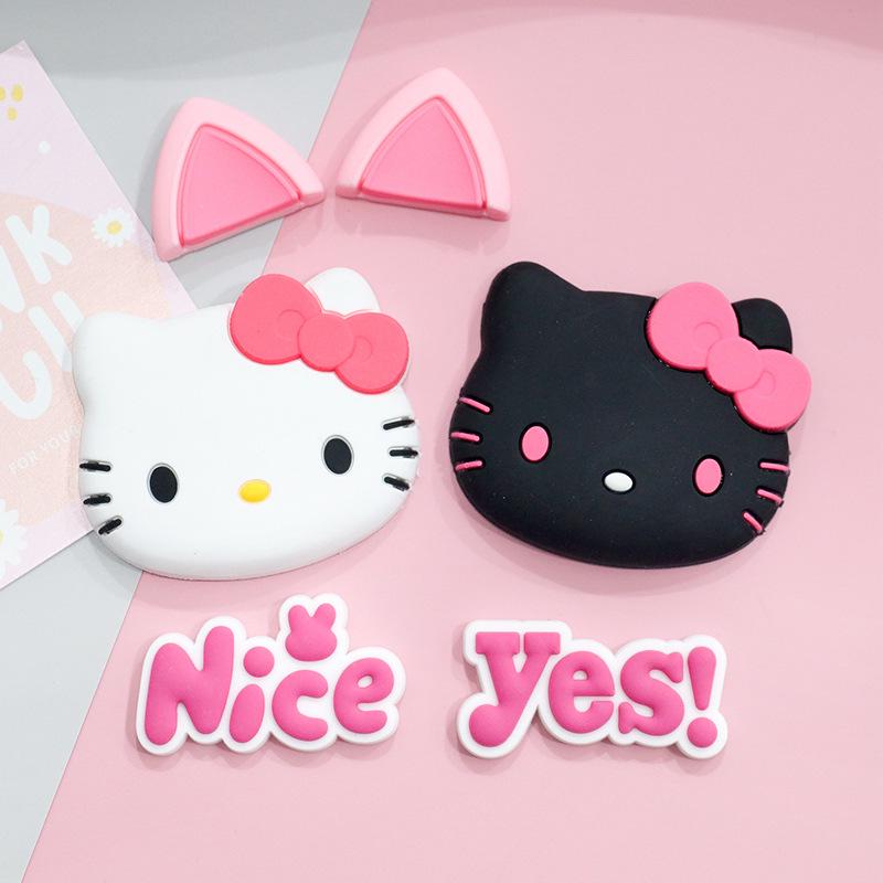 Чехол для телефона Hello Kitty с красной розой, аксессуары для волос, украшения для автомобиля, наклейки для бутылки с водой и холодильника, украшения для Crocs.