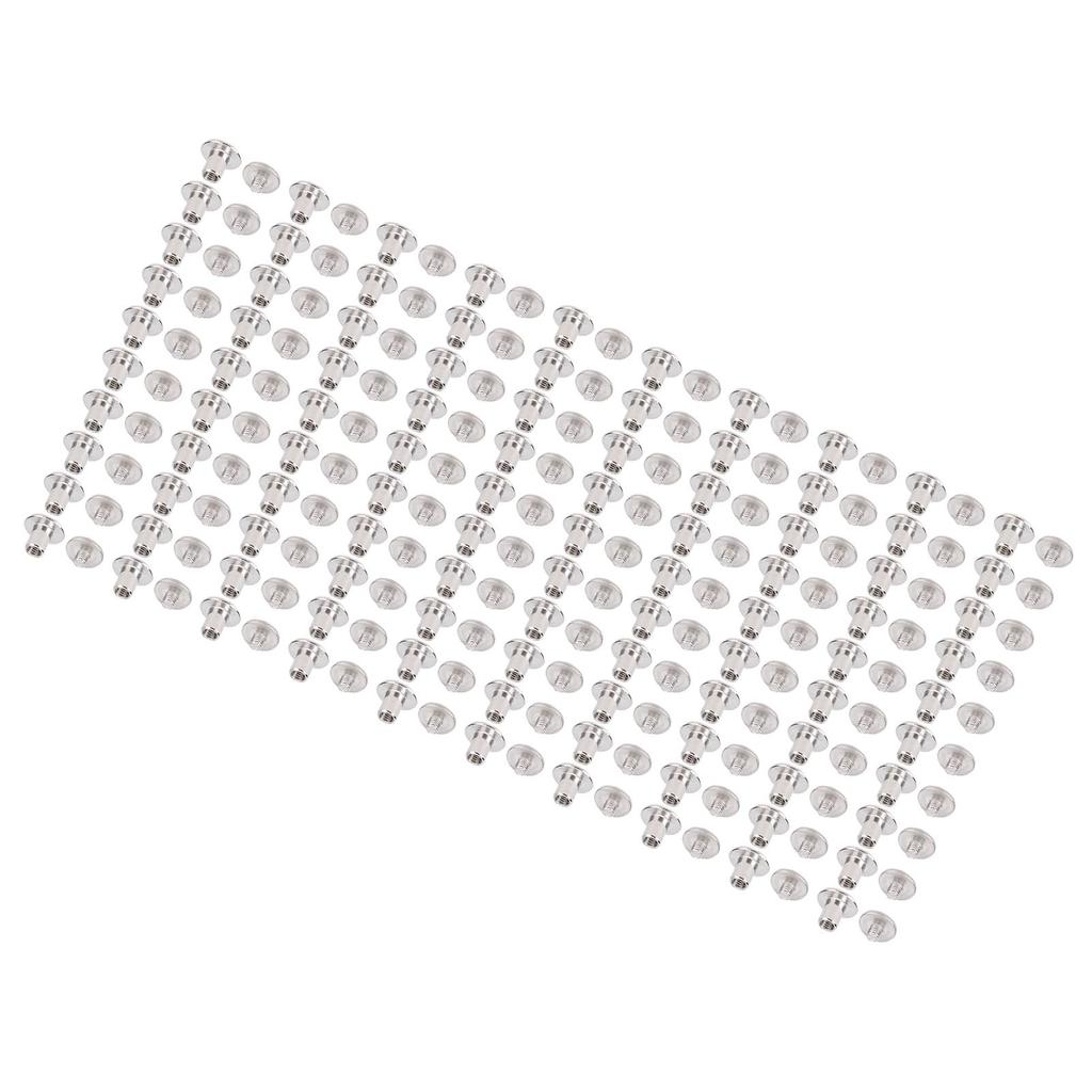 100 пар 0,16x0,35x0,33 дюйма Комплект кожаных заклепок M3 Нержавеющая сталь Круглая плоская головка Заклепка и винт
