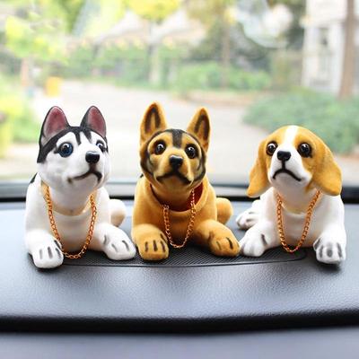 Автомобильная кукла хаски бигль сенбернар овчарка качающая голова собака украшение украшение интерьера автомобиля милый креативный подарок настольный орнамент