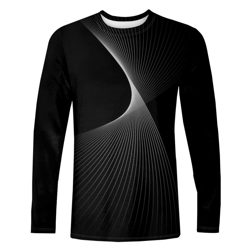 Муж. Футболка Круглый вырез Одежда Одежда На открытом воздухе Длинный рукав С принтом Модельер Винтаж