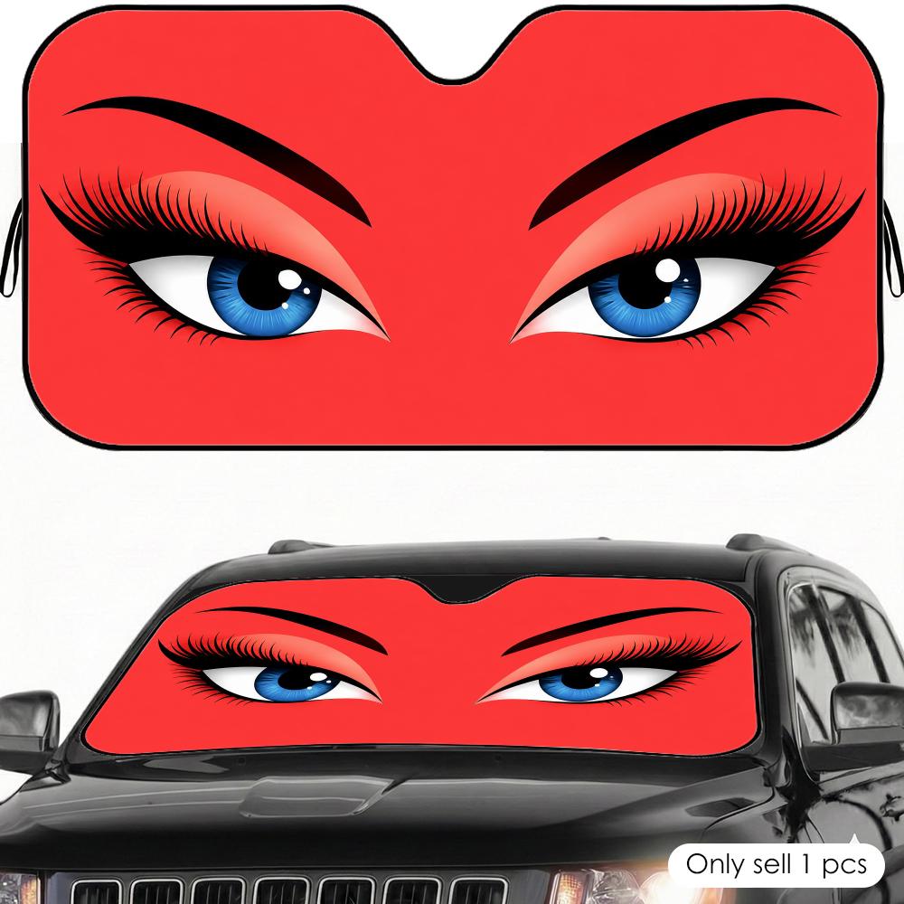Retro eye makeup Sun Visor Car Sun Shade Front Windshield Coverings Blocker Auto Protector Window Visor Screen Cover
