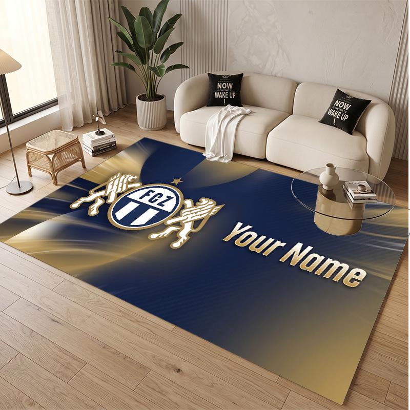Personalized Crystal Velvet Carpet FC Zürich Pattern Non Slip Floor Rug