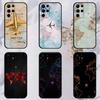 Чехол для телефона с картой самолета для Samsung S23,23,22,30,21,10,9,Note20 Ultra,Lite,Ultra,5G,Plus,FE,Черный мягкий чехол
