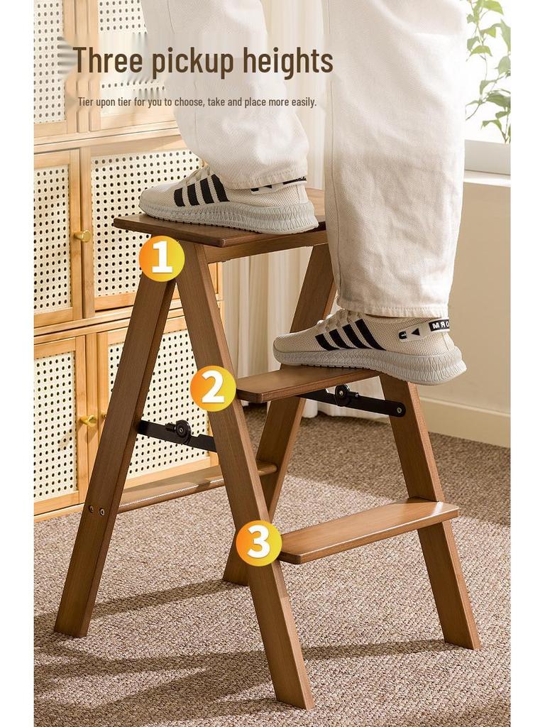 Folding Multifunctional Kitchen Ladder Stool - Portable, Sturdy, 3-Step Design