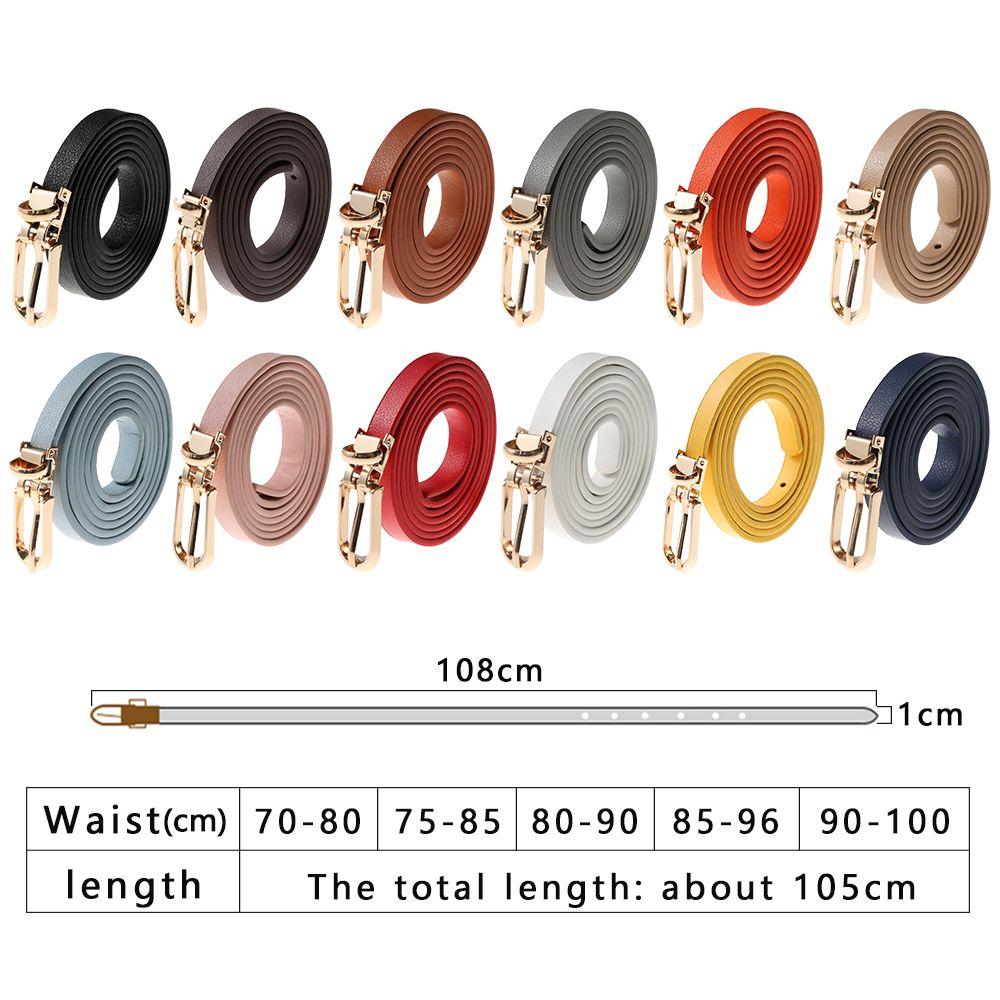 Fashion Candy Color Graceful Faux Leather Belts Dress Strap Thin Skinny Waistband Adjustable Belt