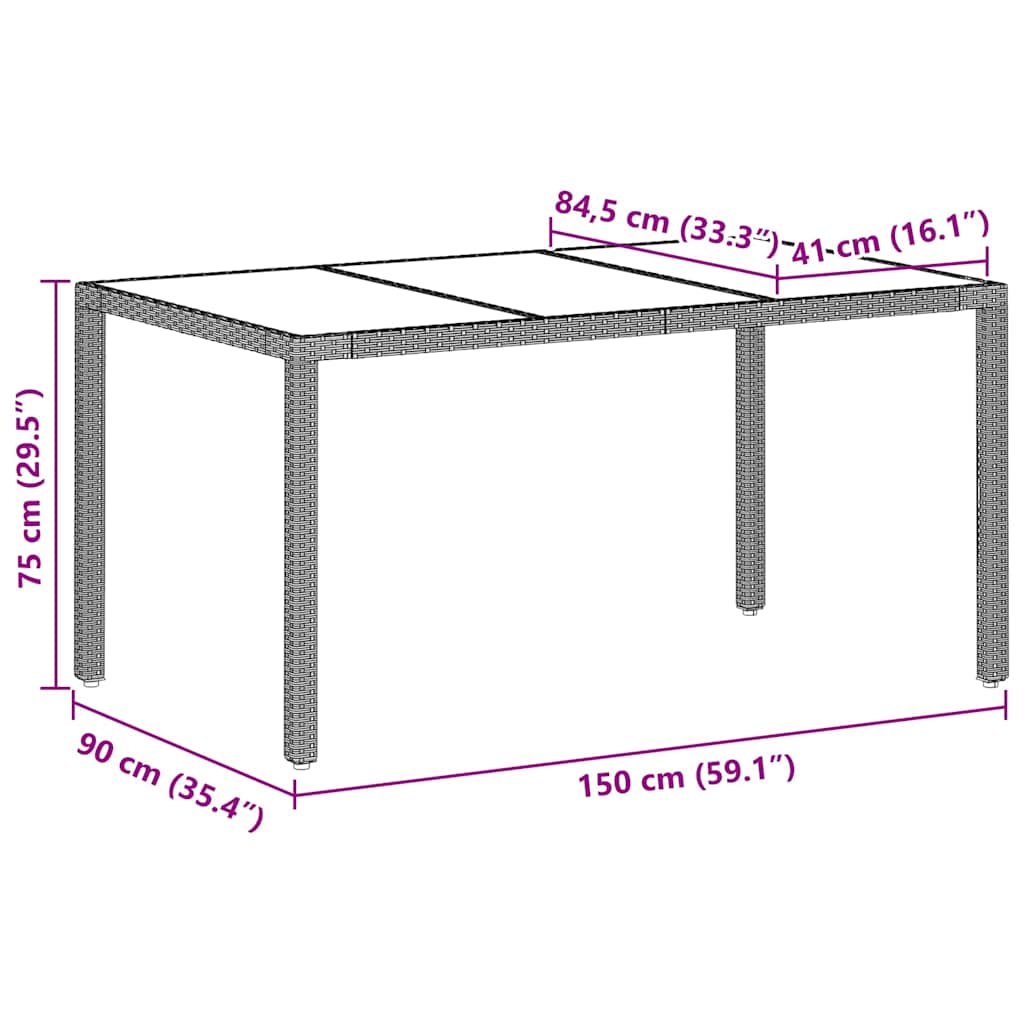 Garden Dining Set 7 pcs Light Grey Poly Rattan