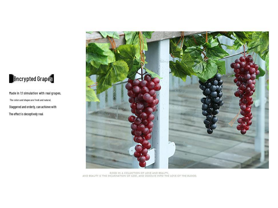 Зеленая искусственная виноградная лоза для декора стен в помещении и на балконе