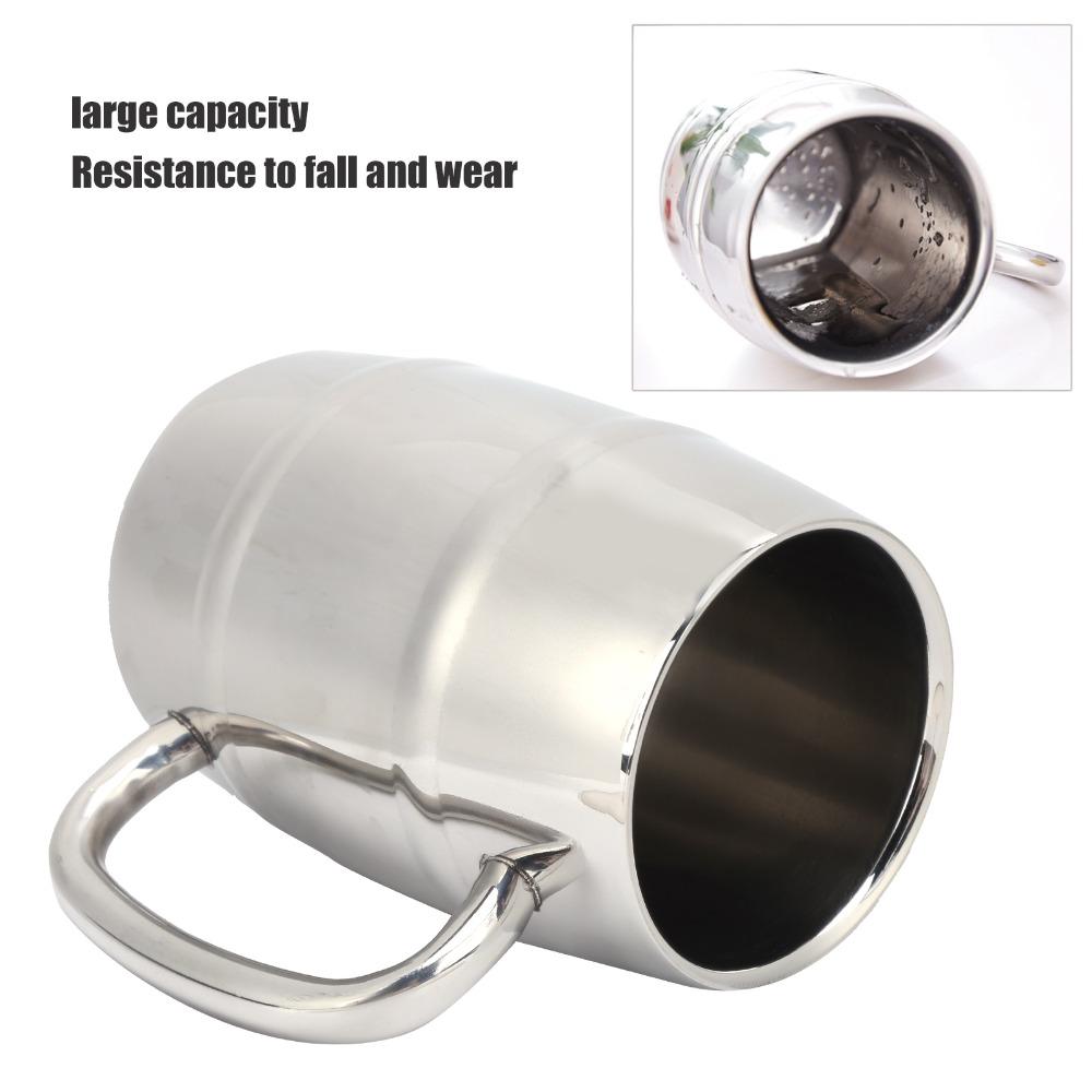 Whiskey Barrel Stainless Steel Coffee Mug Insulated Coffee Mug Indoors and Outdoors