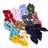 Ribbon Bow Elastic Hair Band Women Hair Scrunchies Ponytail Holder Solid Color Hair Rope Rubber Bands Girls Hair Accessories