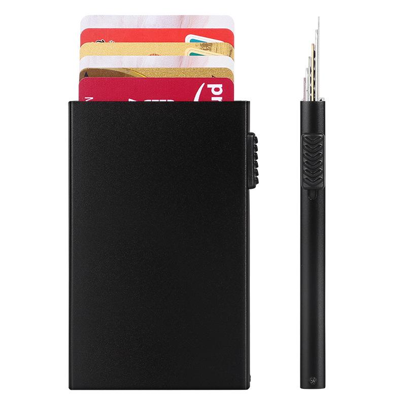 Ultra-Thin Metal Anti-Theft Card Holder for Men & Women – Pop-Up Sleeve & Anti-Demagnetization Case